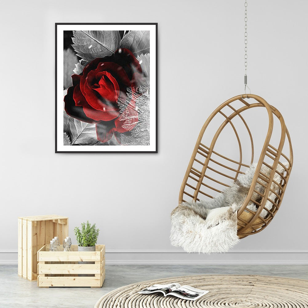 Red Rose - Full Round Drill Diamond Painting 30*40CM