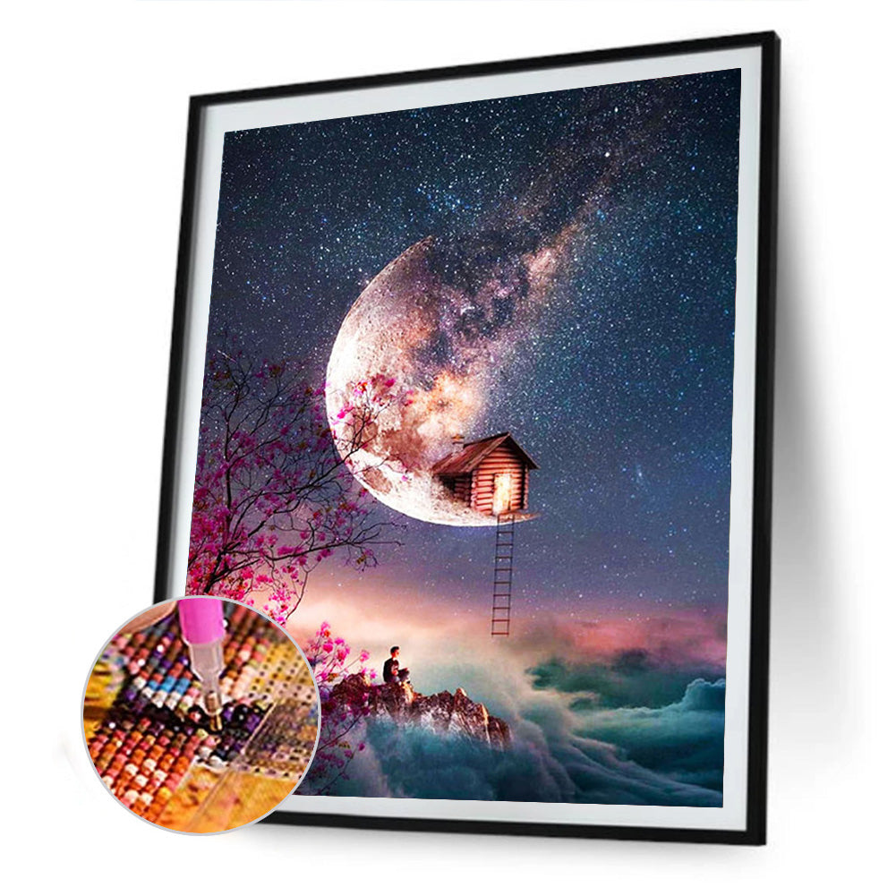 Starry Moon - Full Round Drill Diamond Painting 30*40CM