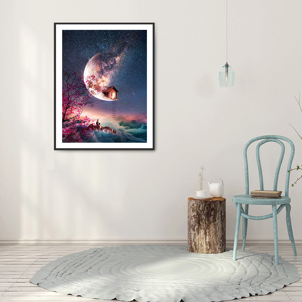 Starry Moon - Full Round Drill Diamond Painting 30*40CM
