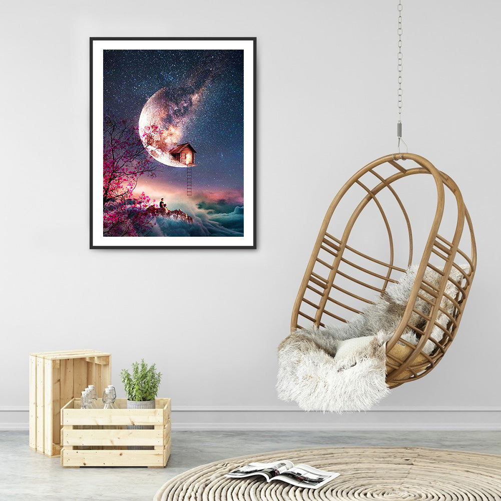 Starry Moon - Full Round Drill Diamond Painting 30*40CM
