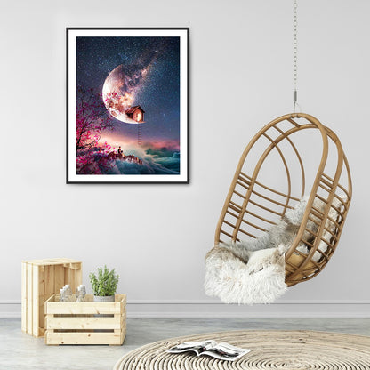 Starry Moon - Full Round Drill Diamond Painting 30*40CM