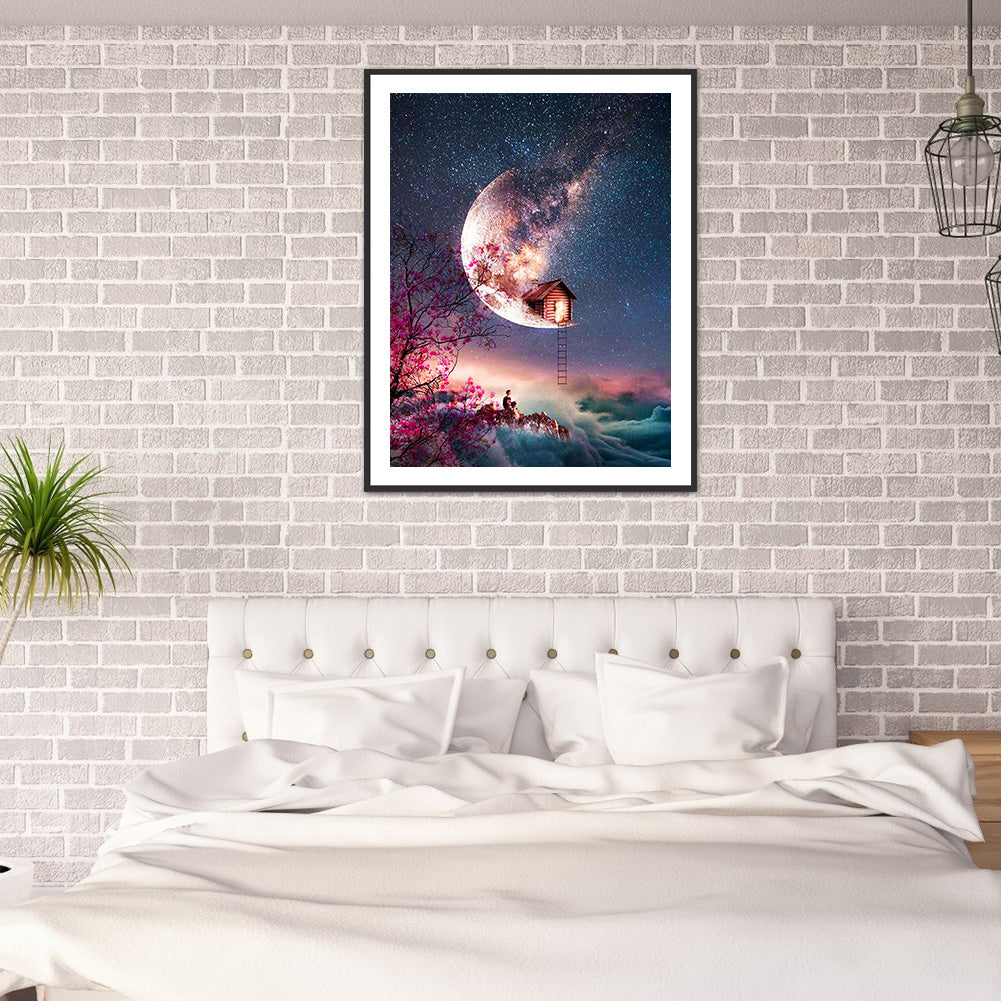 Starry Moon - Full Round Drill Diamond Painting 30*40CM
