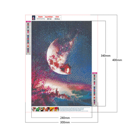 Starry Moon - Full Round Drill Diamond Painting 30*40CM