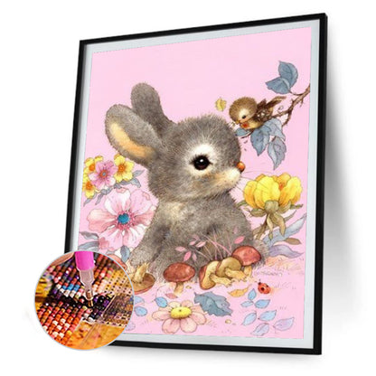 Flowering Bunny - Full Round Drill Diamond Painting 30*40CM