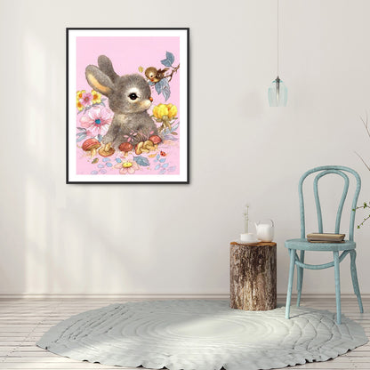 Flowering Bunny - Full Round Drill Diamond Painting 30*40CM
