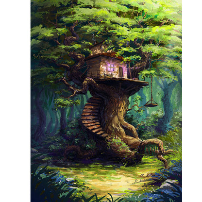 Forest Landscape - Full Round Drill Diamond Painting 30*40CM