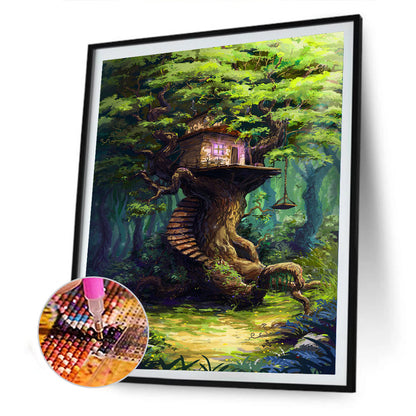 Forest Landscape - Full Round Drill Diamond Painting 30*40CM