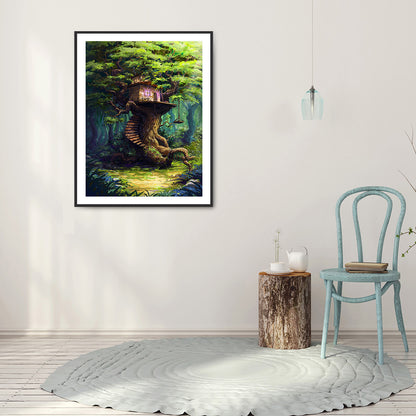 Forest Landscape - Full Round Drill Diamond Painting 30*40CM
