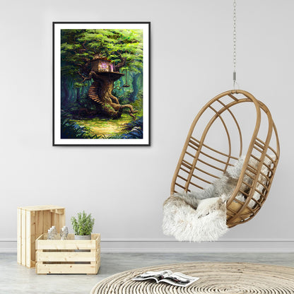 Forest Landscape - Full Round Drill Diamond Painting 30*40CM