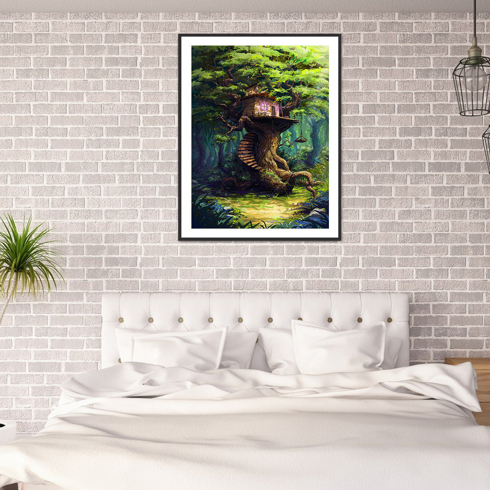 Forest Landscape - Full Round Drill Diamond Painting 30*40CM