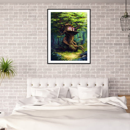 Forest Landscape - Full Round Drill Diamond Painting 30*40CM