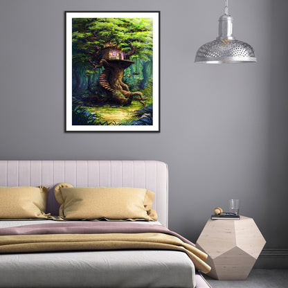 Forest Landscape - Full Round Drill Diamond Painting 30*40CM