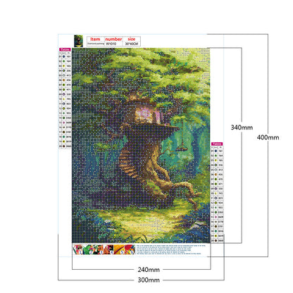 Forest Landscape - Full Round Drill Diamond Painting 30*40CM
