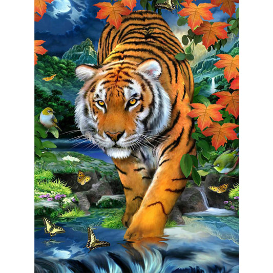 Forest Tiger - Full Round Drill Diamond Painting 45*60CM