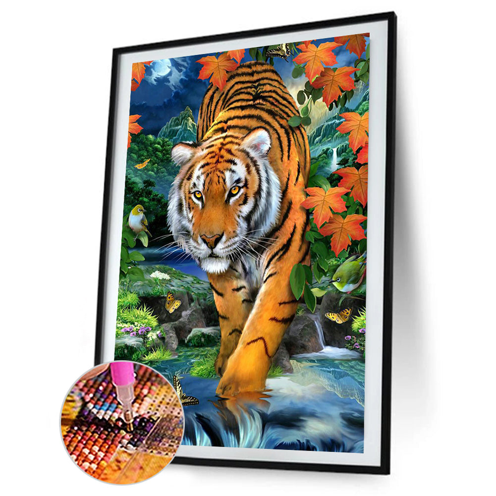 Forest Tiger - Full Round Drill Diamond Painting 45*60CM