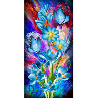 Blue Iris - Full Round Drill Diamond Painting 40*80CM