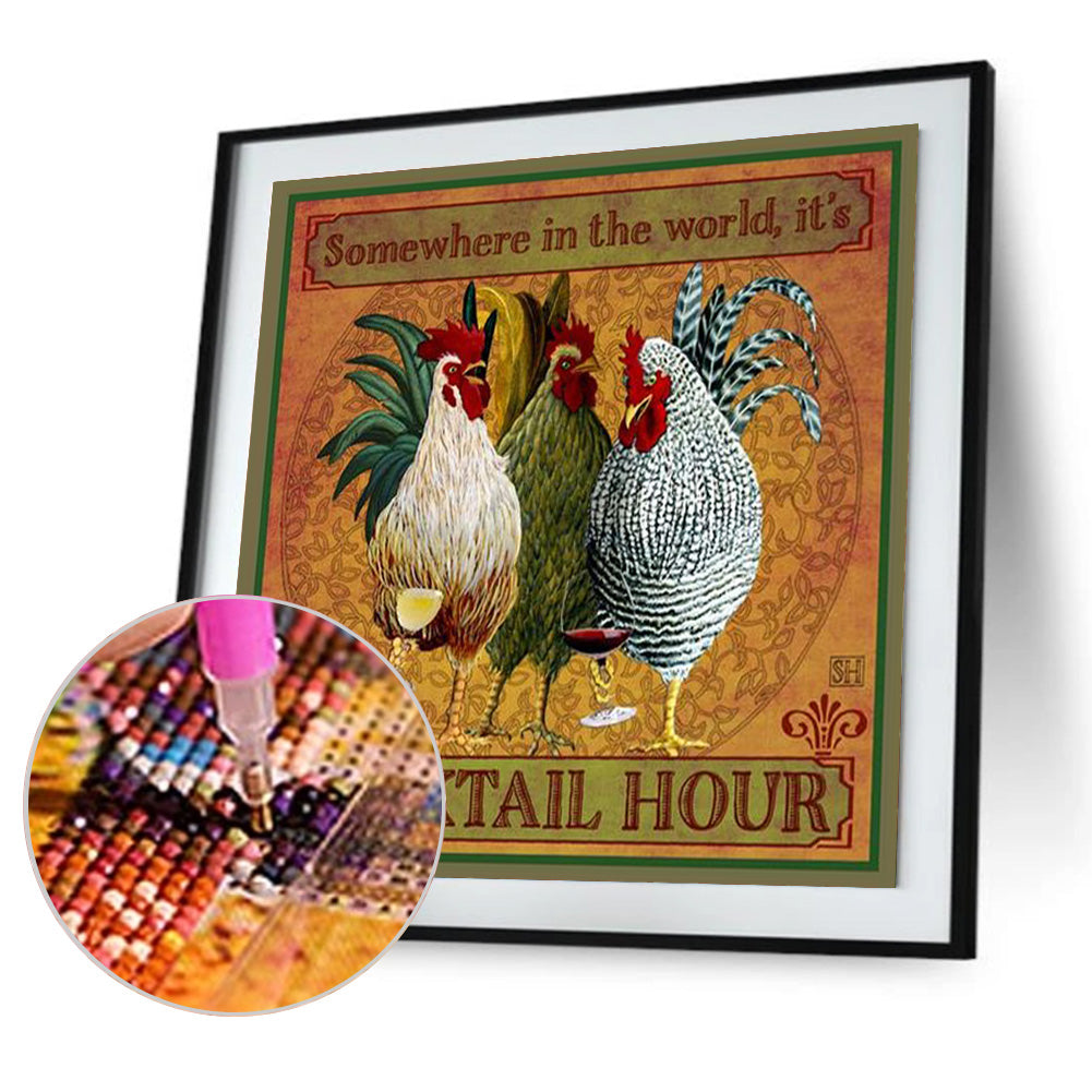 Rooster - Full Round Drill Diamond Painting 40*40CM