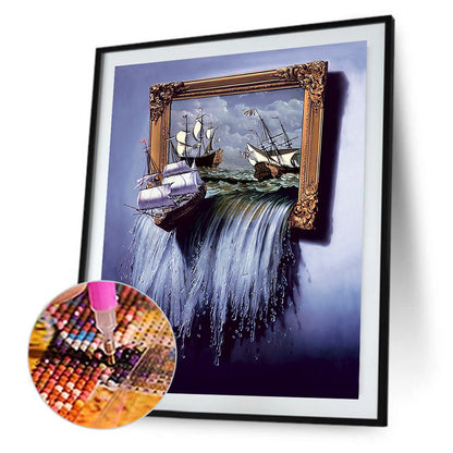 Sailing Waterfall - Full Round Drill Diamond Painting 30*40CM