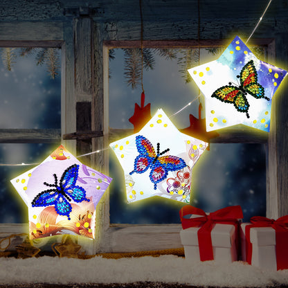 3x DIY Diamond Painting Star LED Hanging Fairy Lights Christmas Party Decor