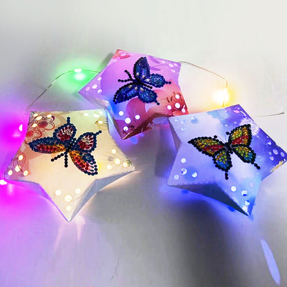 3x DIY Diamond Painting Star LED Hanging Fairy Lights Christmas Party Decor