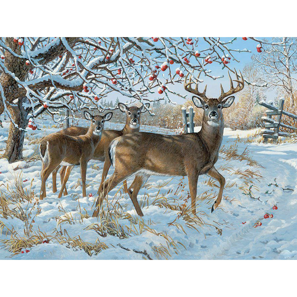 Deer - Full Round Drill Diamond Painting 40*30CM