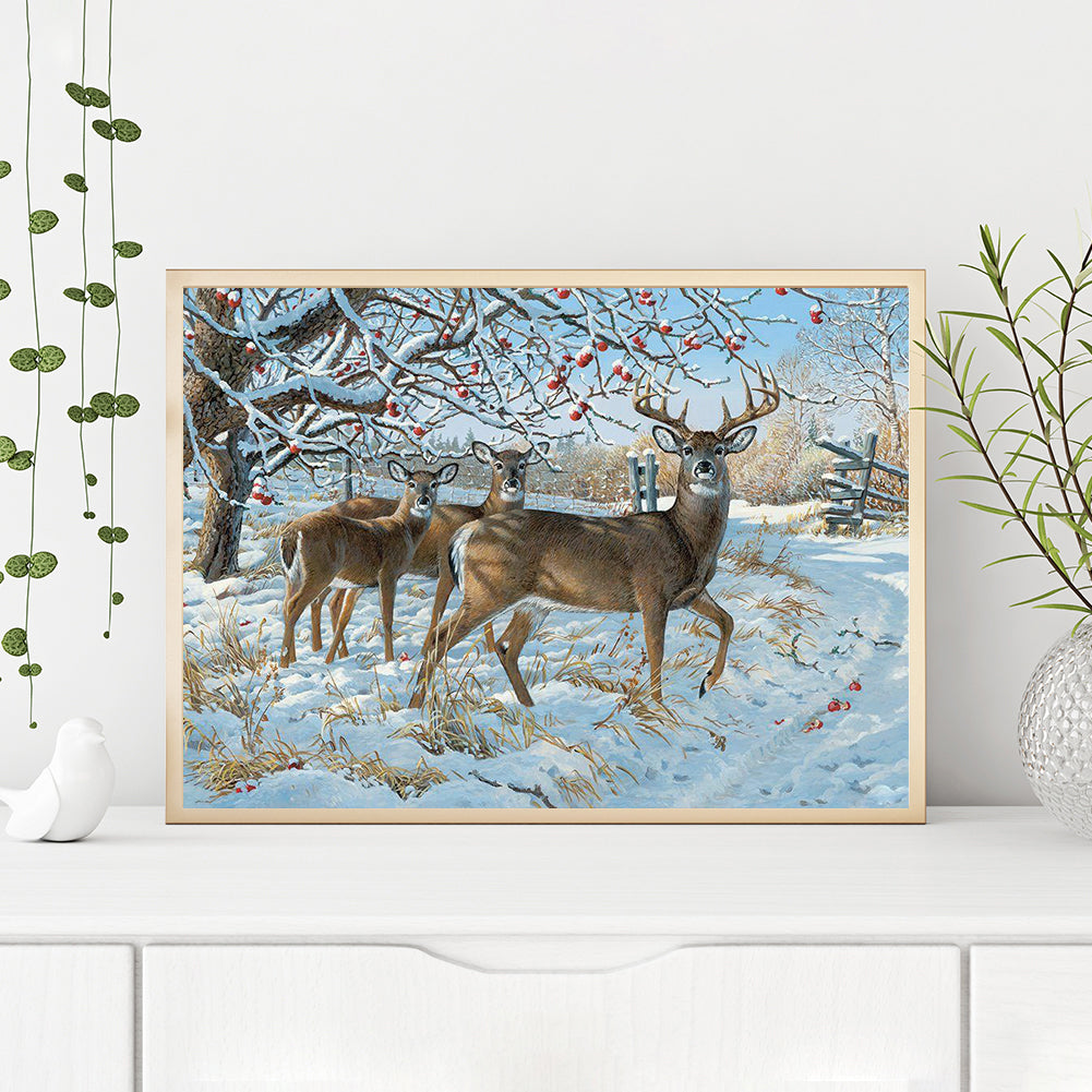 Deer - Full Round Drill Diamond Painting 40*30CM