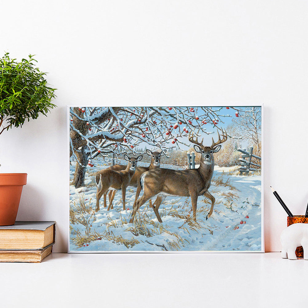 Deer - Full Round Drill Diamond Painting 40*30CM