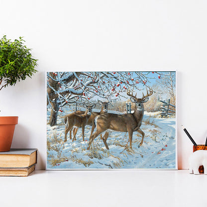 Deer - Full Round Drill Diamond Painting 40*30CM