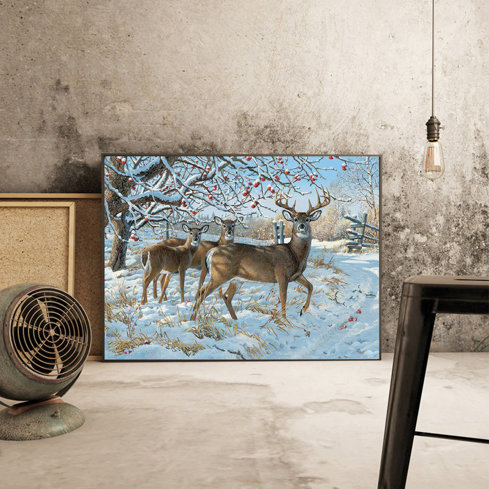 Deer - Full Round Drill Diamond Painting 40*30CM