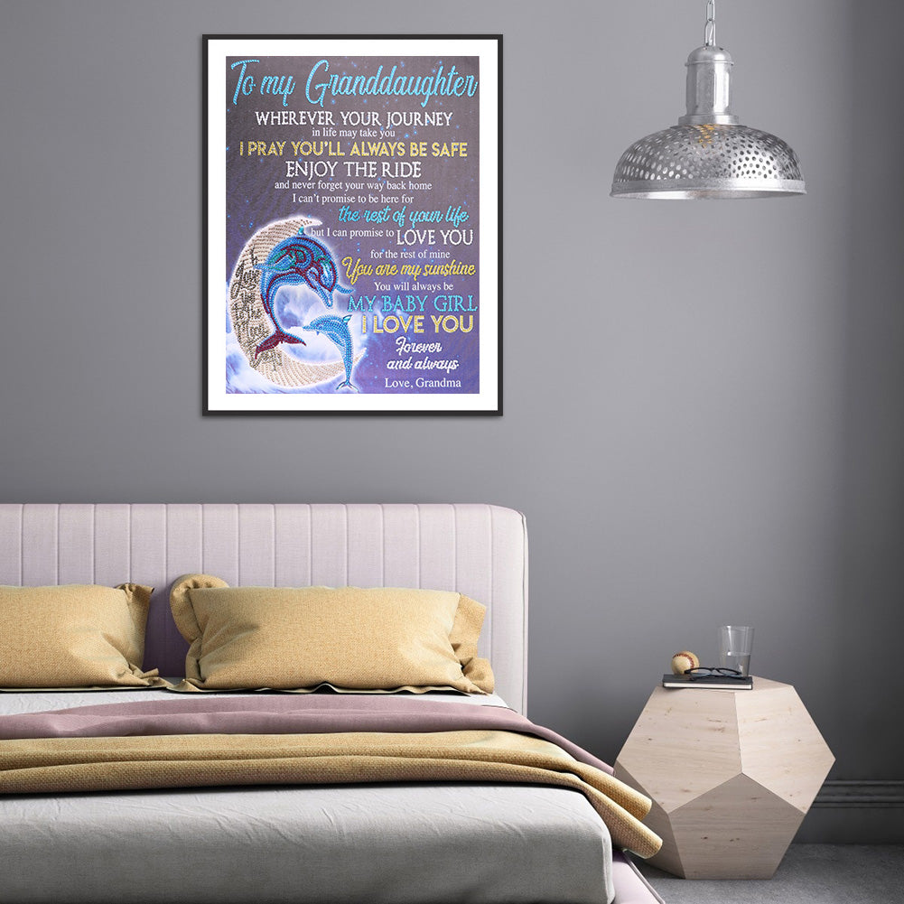 English Letter - Special Shaped Drill Diamond Painting 40*50CM