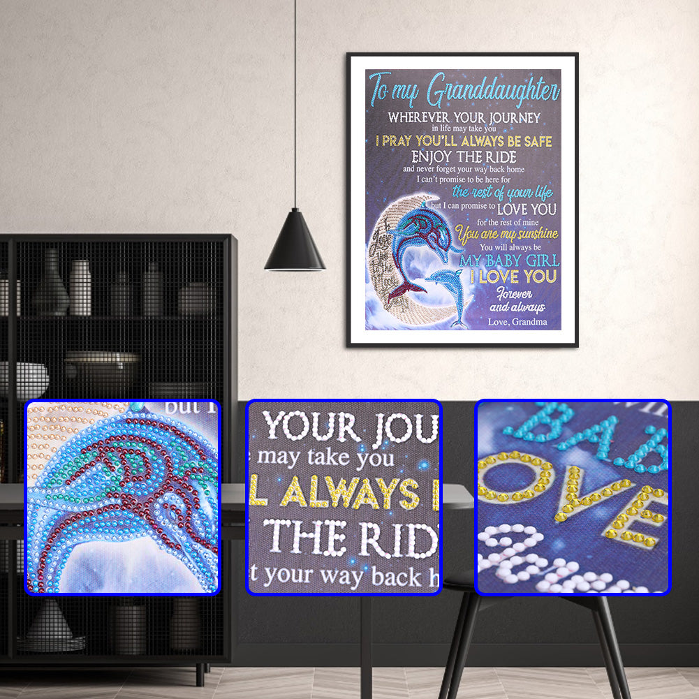 English Letter - Special Shaped Drill Diamond Painting 40*50CM