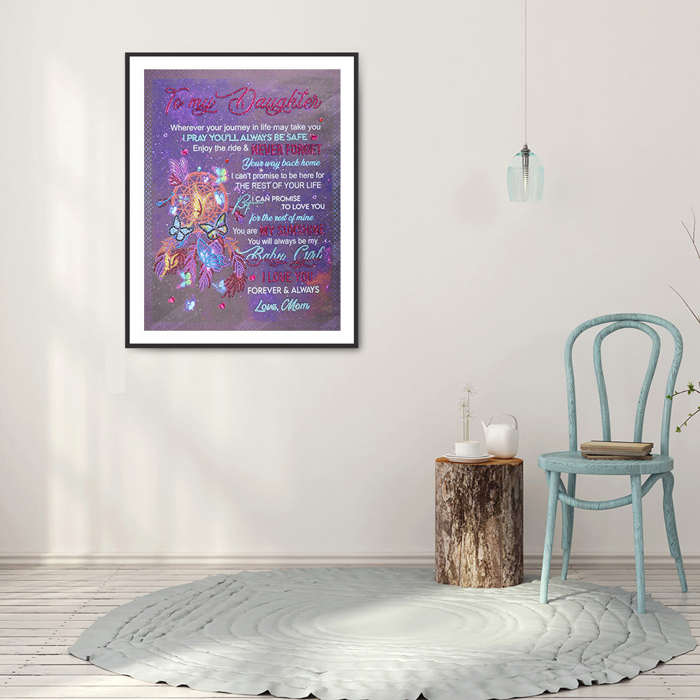 English Letter - Special Shaped Drill Diamond Painting 40*50CM