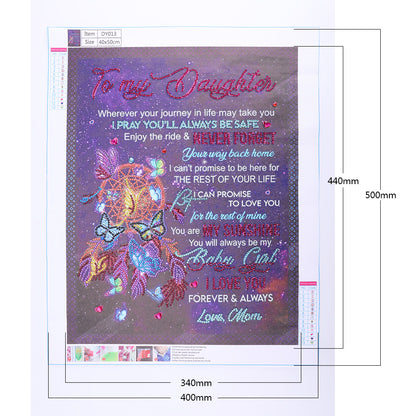 English Letter - Special Shaped Drill Diamond Painting 40*50CM