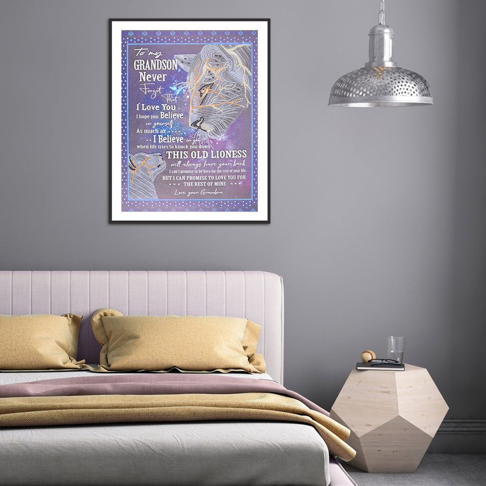 English Letter - Special Shaped Drill Diamond Painting 40*50CM