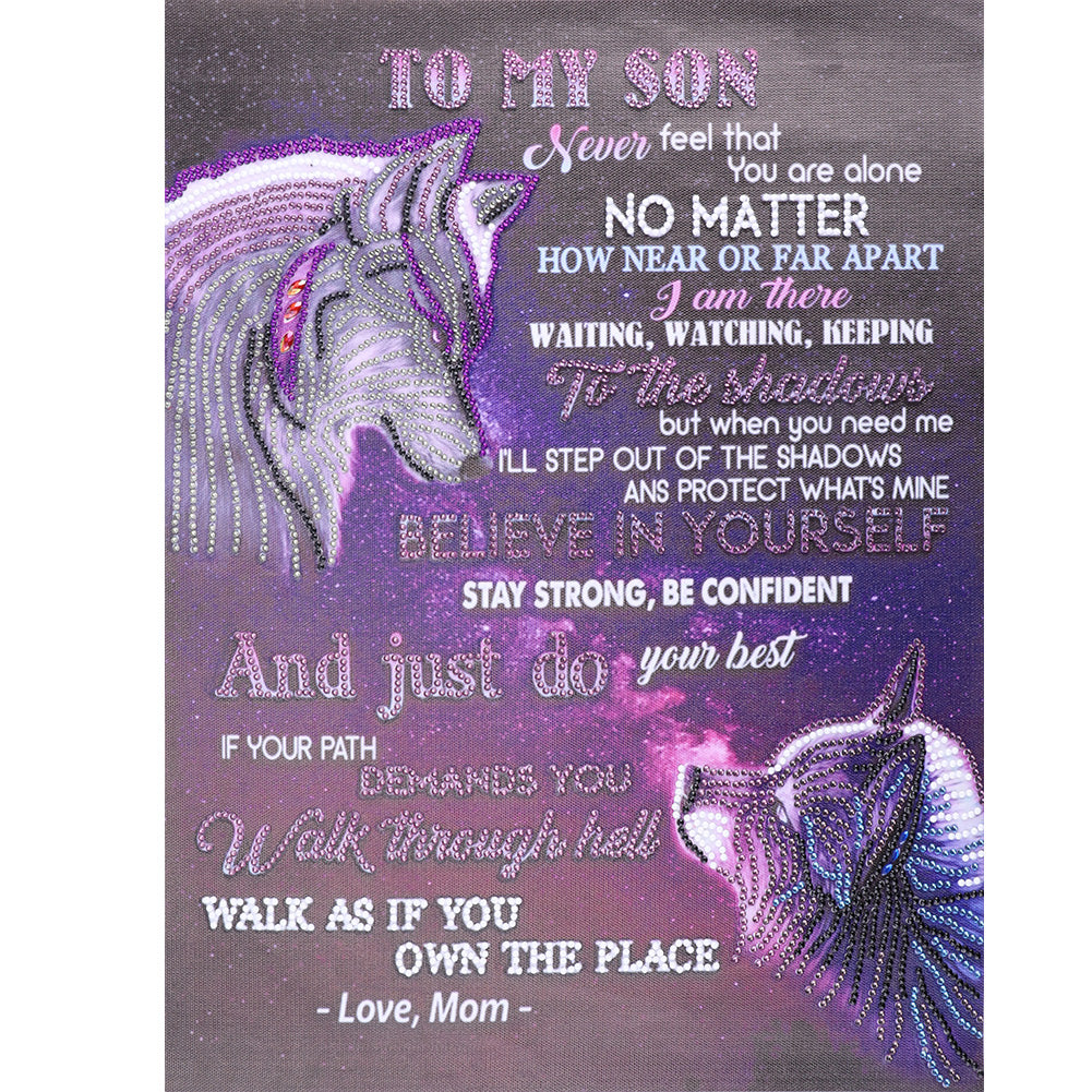 English Letter - Special Shaped Drill Diamond Painting 40*50CM