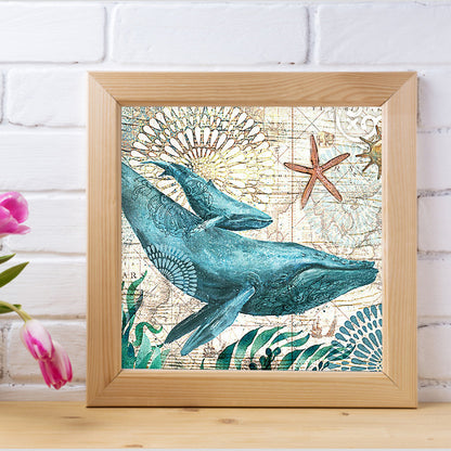 Whale - Full Round Drill Diamond Painting 30*30CM