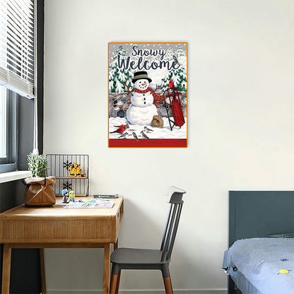 Snowman Bear - Full Round Drill Diamond Painting 30*40CM