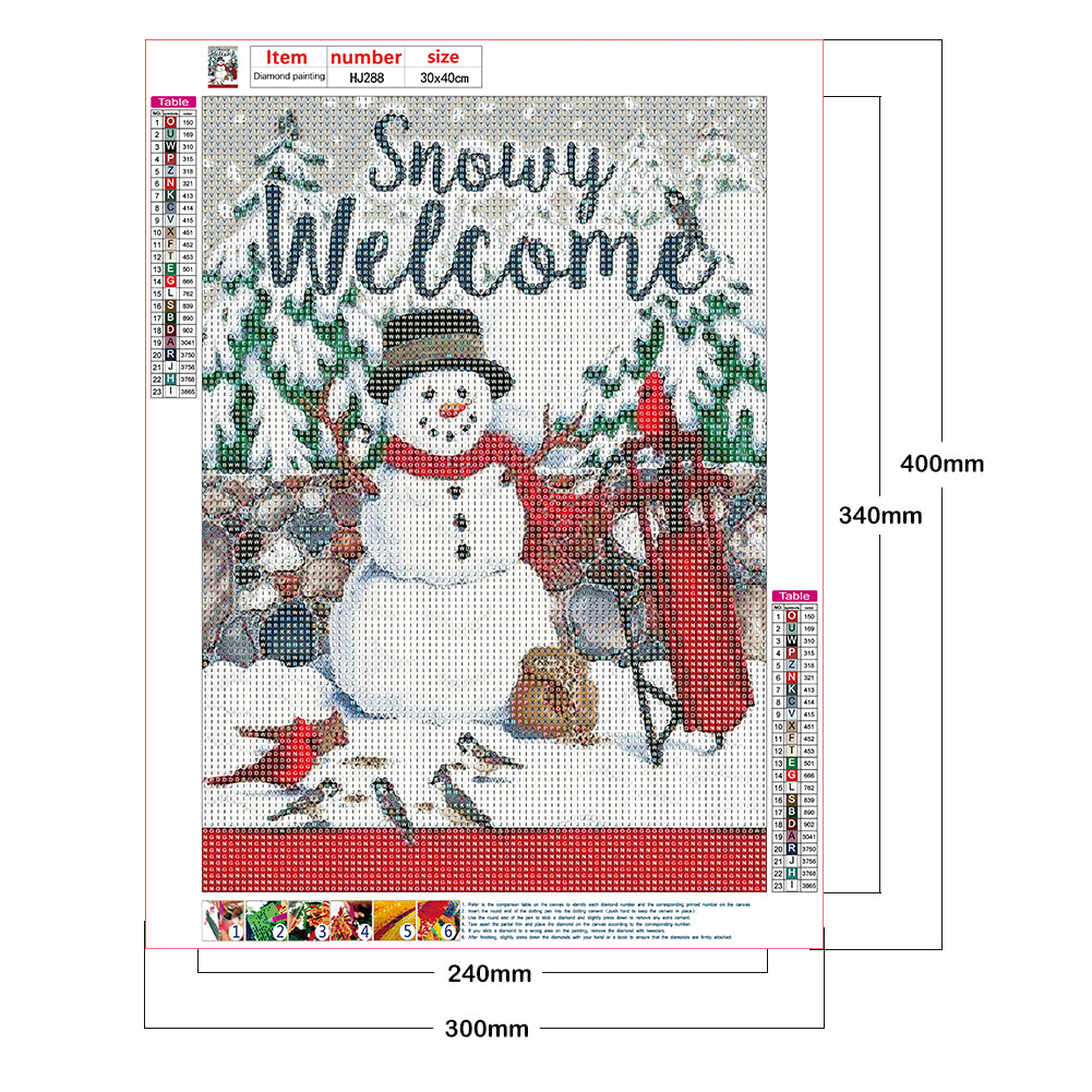 Snowman Bear - Full Round Drill Diamond Painting 30*40CM