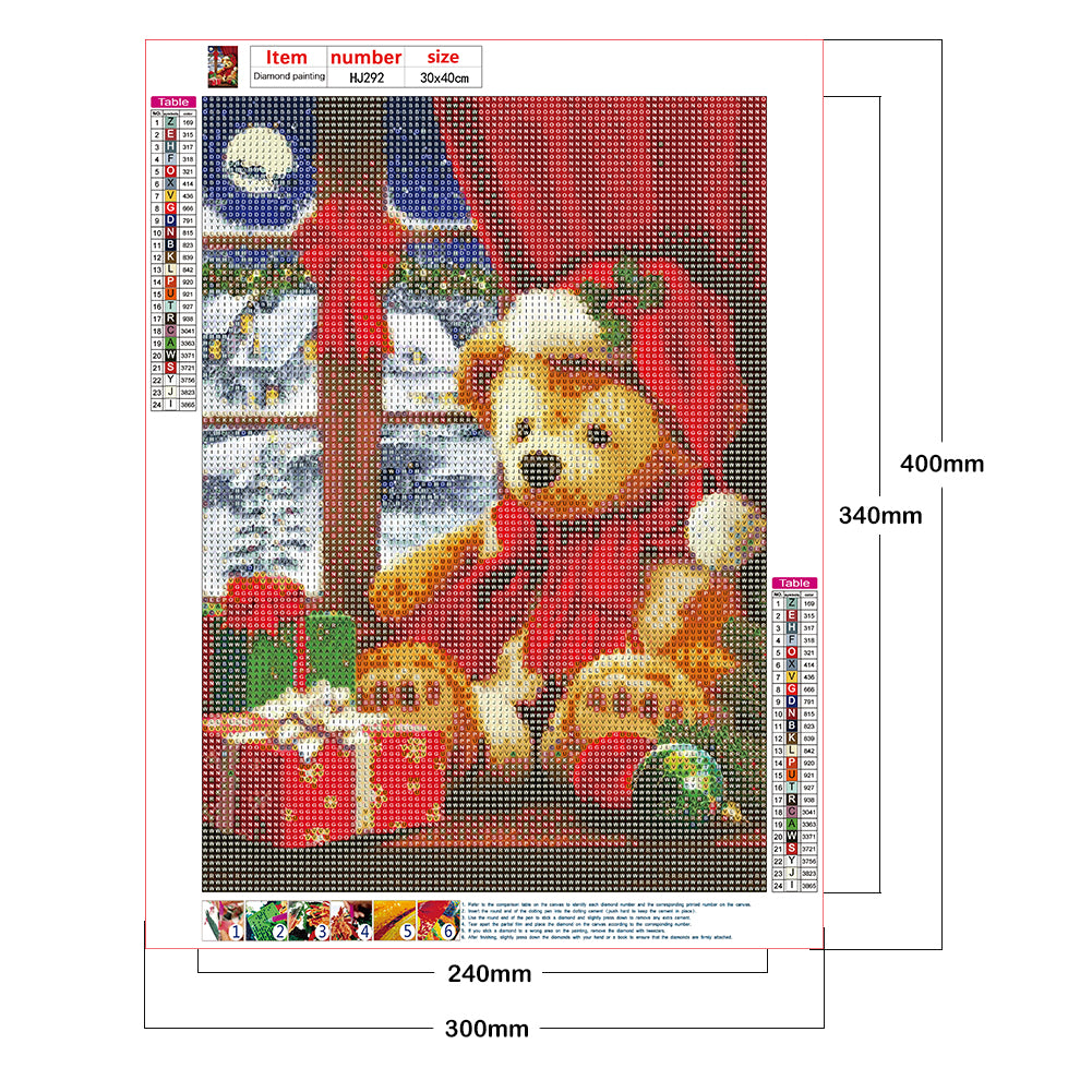 Snowman Bear - Full Round Drill Diamond Painting 30*40CM