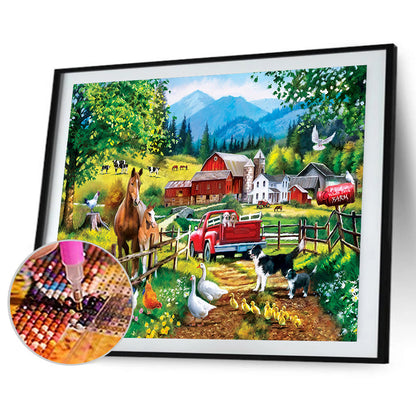 Truck Farm - Full Round Drill Diamond Painting 40*30CM