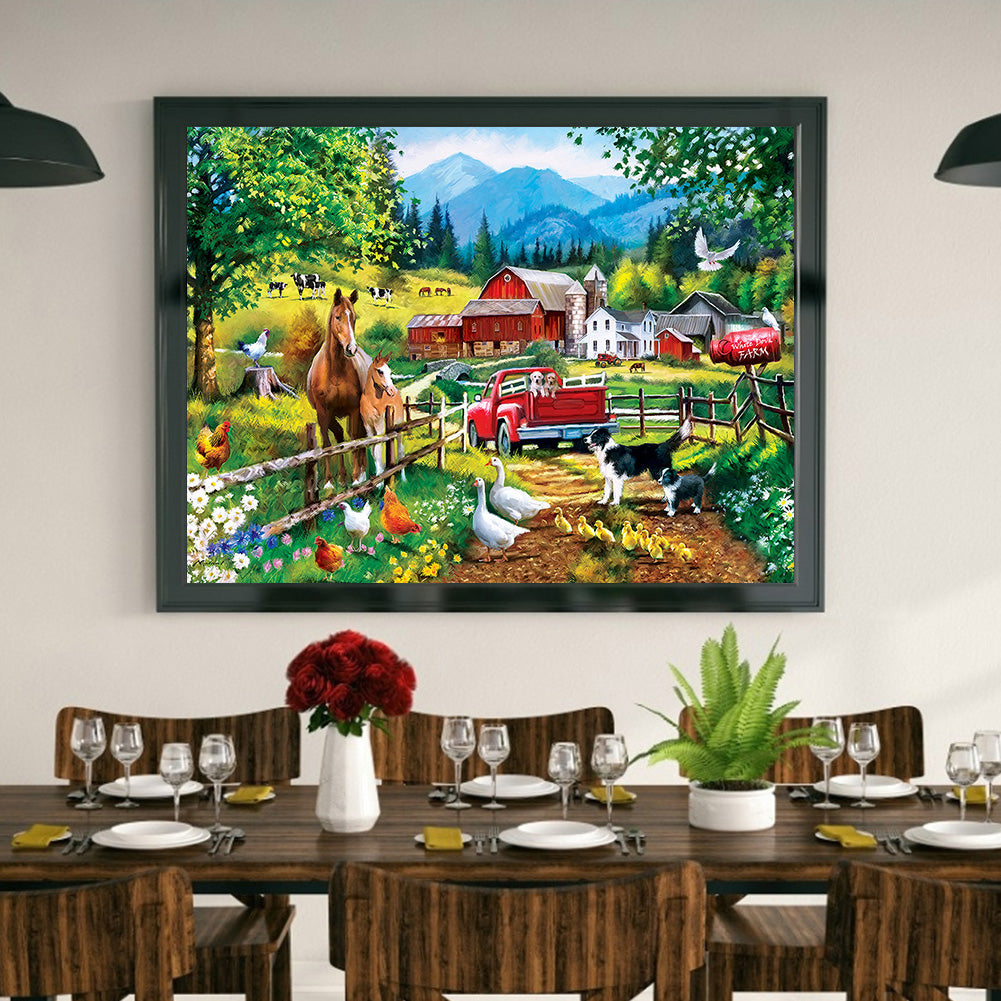 Truck Farm - Full Round Drill Diamond Painting 40*30CM