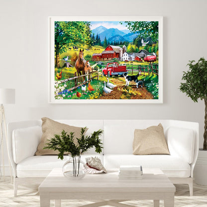 Truck Farm - Full Round Drill Diamond Painting 40*30CM