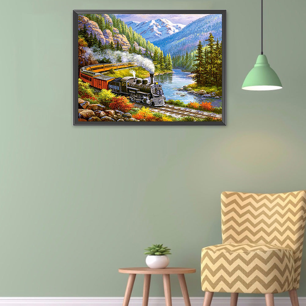 Train Park - Full Round Drill Diamond Painting 40*30CM