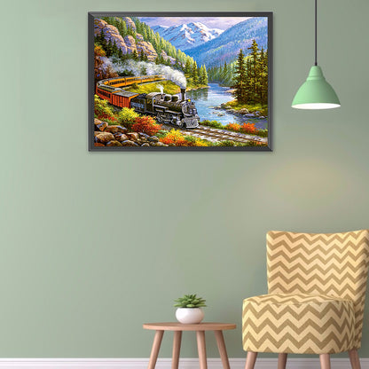 Train Park - Full Round Drill Diamond Painting 40*30CM