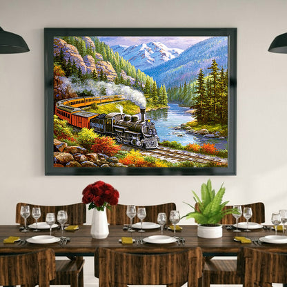 Train Park - Full Round Drill Diamond Painting 40*30CM