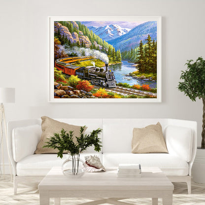 Train Park - Full Round Drill Diamond Painting 40*30CM