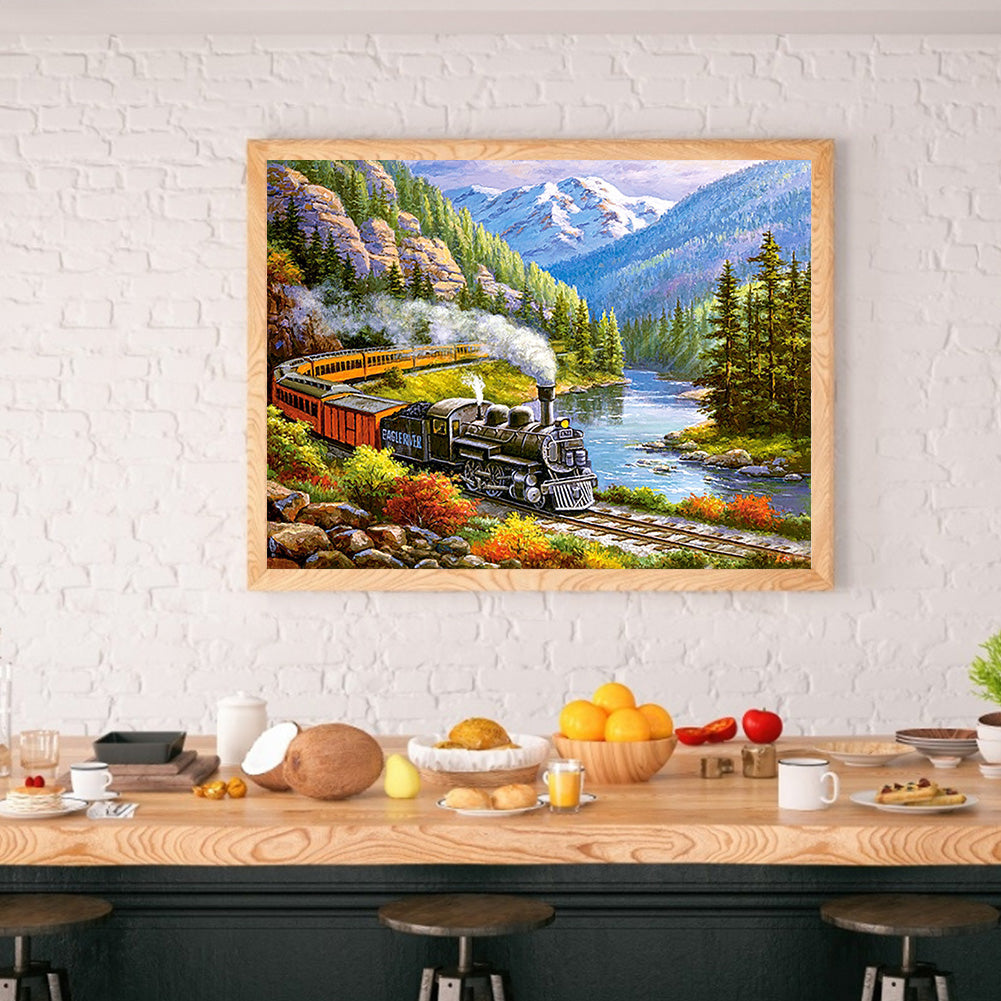 Train Park - Full Round Drill Diamond Painting 40*30CM