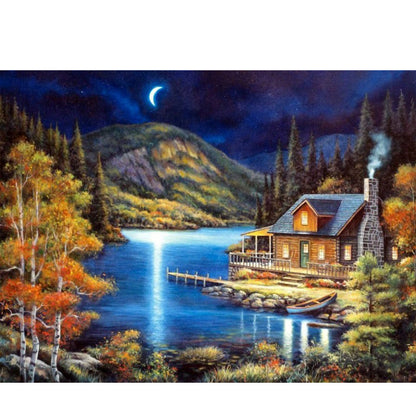 Mountain River - Full Round Drill Diamond Painting 50*40CM