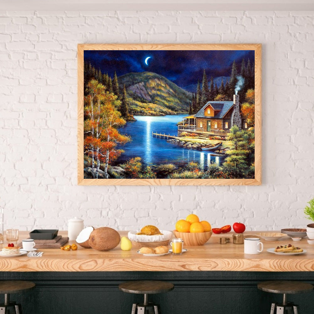 Mountain River - Full Round Drill Diamond Painting 50*40CM