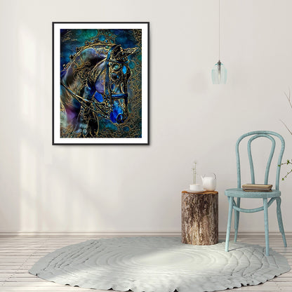 Blue Horse - Full Round Drill Diamond Painting 30*40CM